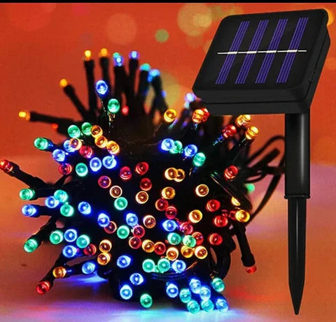 LUCES NAVIDEÑAS CON PANEL SOLAR MULTICOLOR