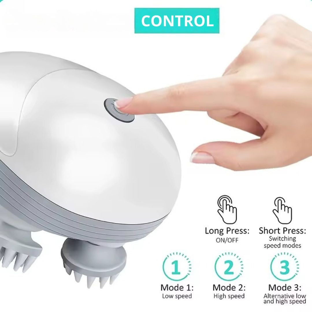 MASAJEADOR PORTATIL RECARGABLE 4 CABEZALES